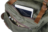 Wax Canvas Roll Top Backpack in Blue