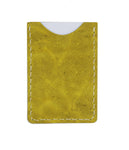 Yellow Leather Slim Card Carrier and Business Card Holder (Vertical)