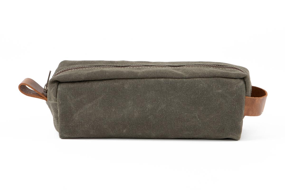 Waxed Canvas Toiletry Bag - Green