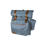 Wax Canvas Roll Top Backpack in Blue