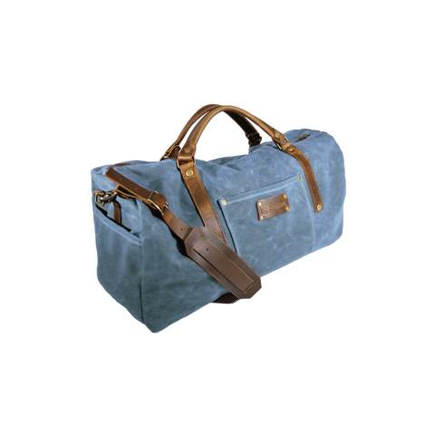 Wax Canvas Weekender Bag in Blue