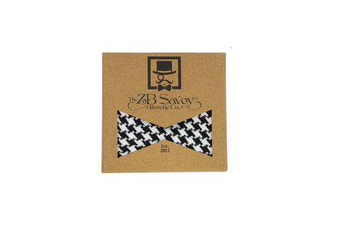 The Brando Houndstooth Woven Black Bow Tie