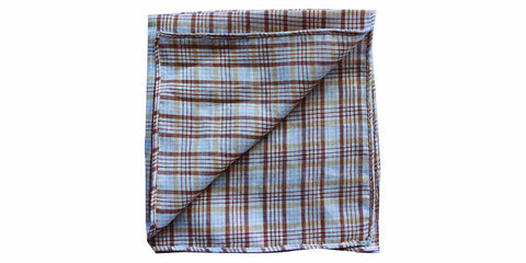 The Brown Check Pocket Square